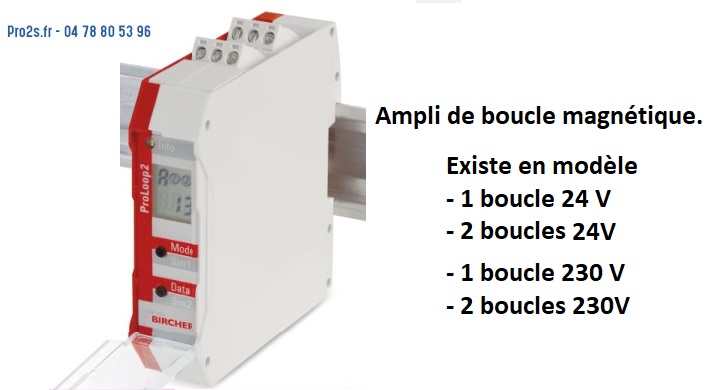 telecommande bircher ampli 1xboucle 24V face