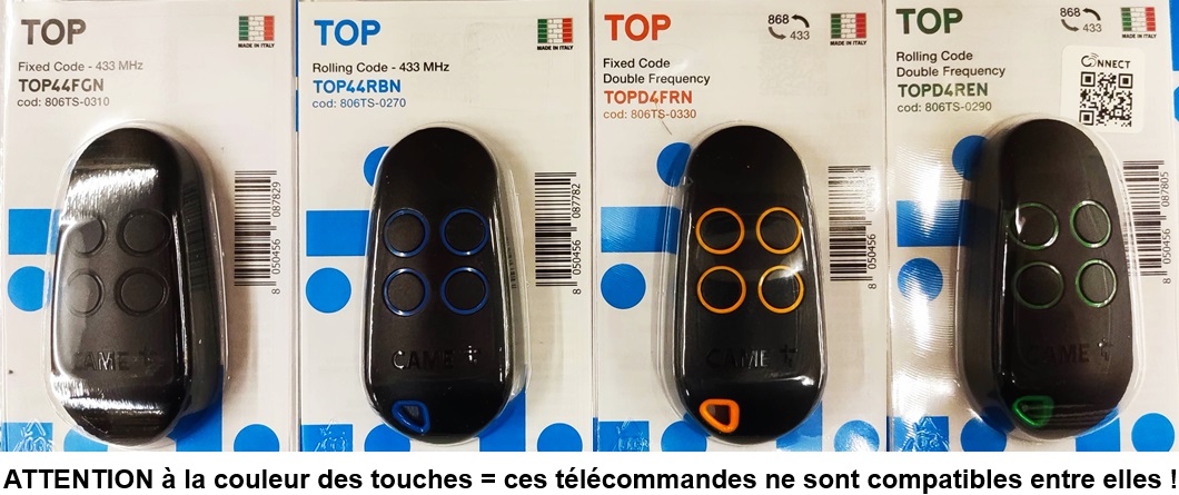 telecommande came TOPD4FRN 806TS-0330 interieur