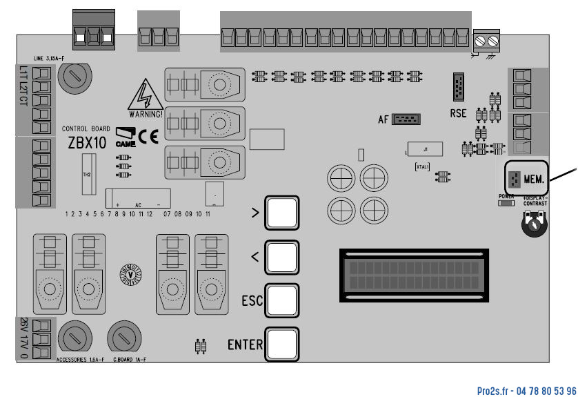 telecommande came carte 3199ZBX-10 face