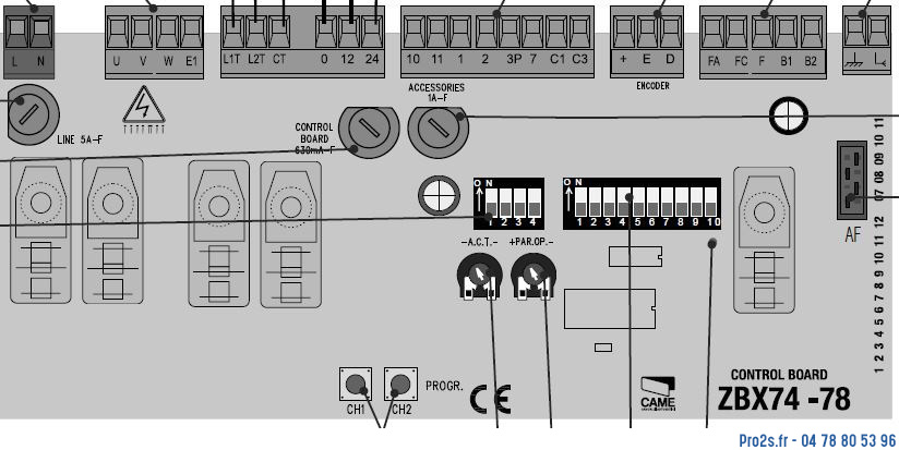 telecommande came carte 3199ZBX74 face