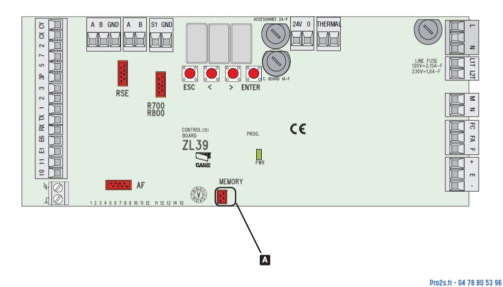 telecommande came carte 3199ZL39EX face