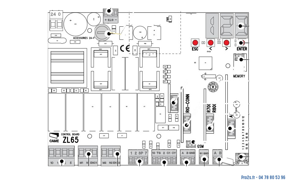 telecommande came carte 3199ZL65 face