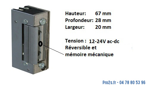 telecommande gache-12-24V memoire ga30 face