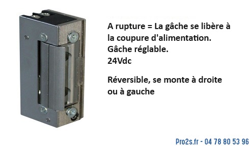 telecommande gache-24v-rupture GA1011 face