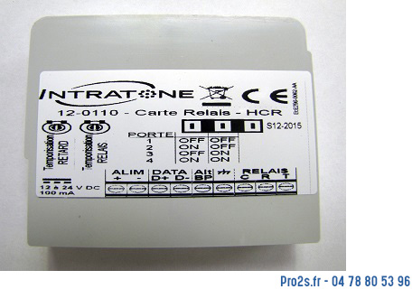 telecommande intratone 12-0110 face