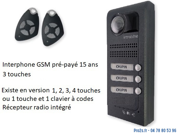 telecommande intratone villa 05-0204 3TX face