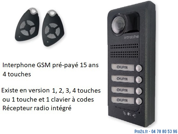 telecommande intratone villa 05-0205 4TX face