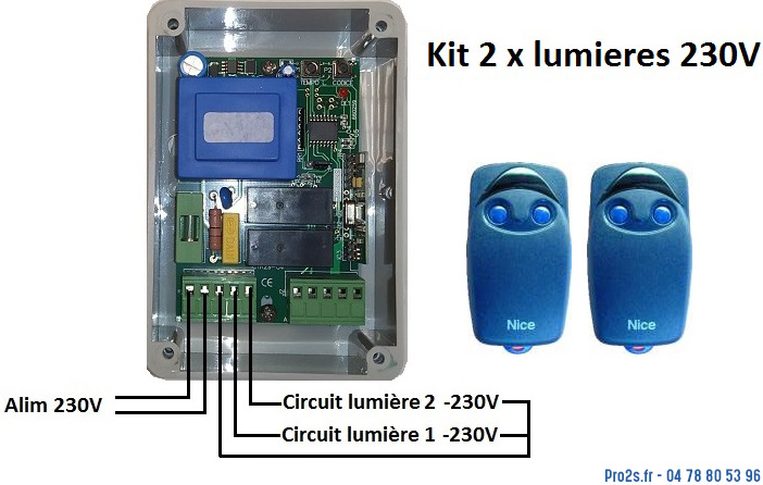 telecommande kit 2xlumieres-230v face