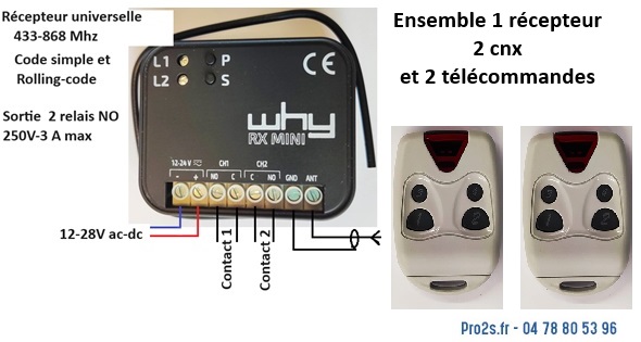 telecommande kit multicompat face