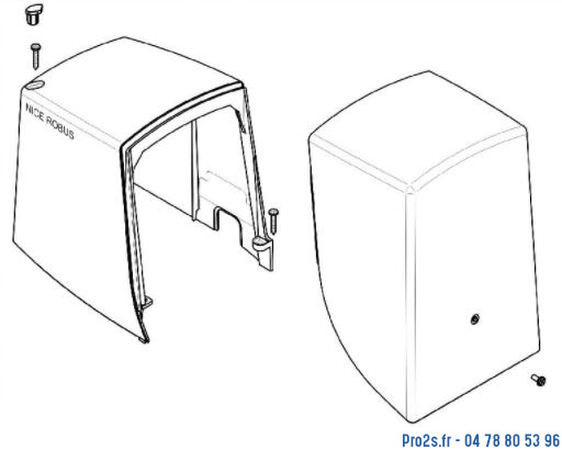 telecommande nice capot robus600 prrb03b face