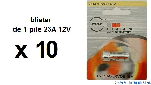 telecommande pile boite 10x 23a-12v face