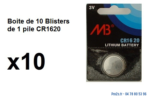 telecommande pile boite 10x cr1620 face