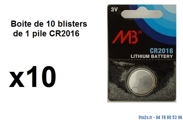 telecommande pile boite 10x cr2016 face