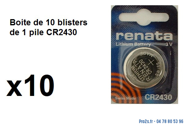 telecommande pile boite 10x cr2430 face