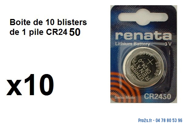 telecommande pile boite 10x cr2450 face