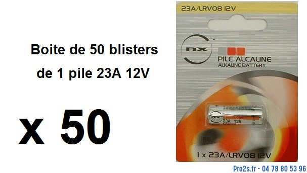 telecommande pile boite 50x 23a-12v face